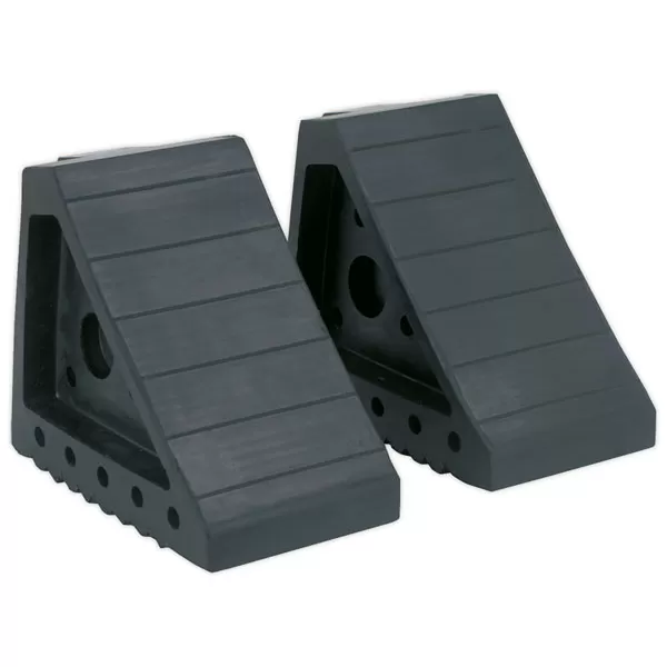 Image of Sealey WC01 Rubber Wheel Chocks 1.8kg - Pair