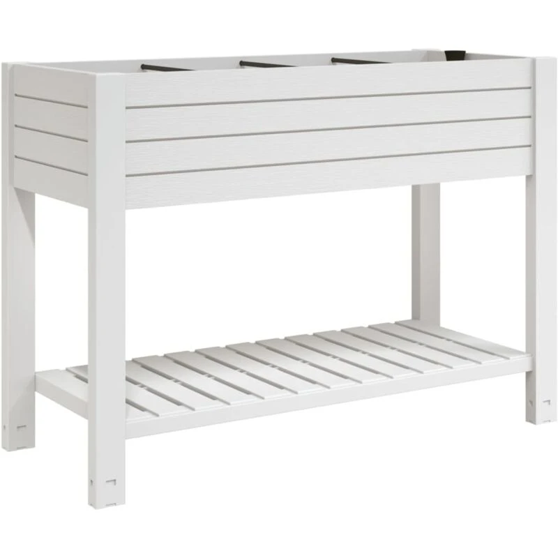 Image of vidaXL Garden Raised Bed White 110x45x79cm Polypropylene, White 364177