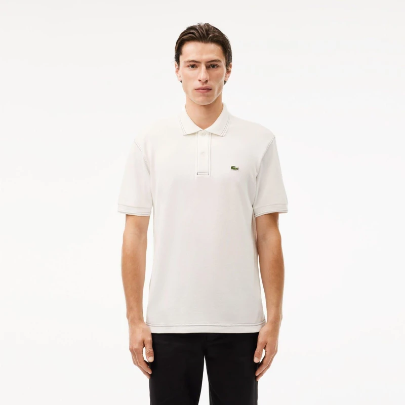 Image of Lacoste Classic Fit L.12.12 Heavy Piqu Polo Shirt White male M