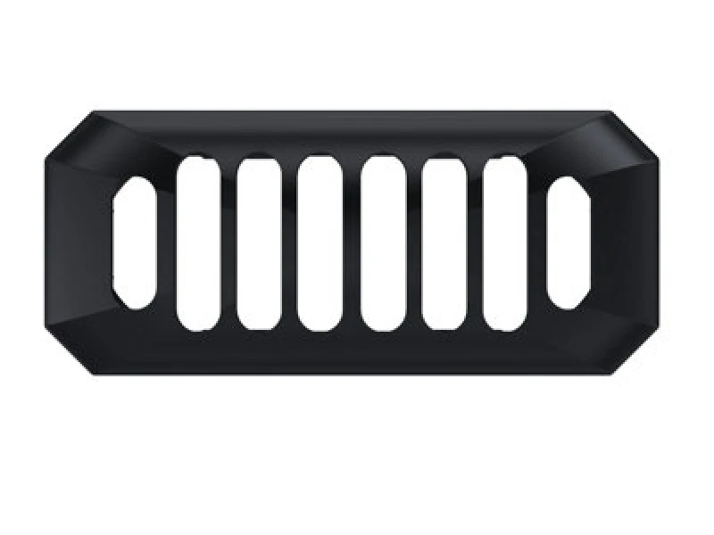 Image of Balterley Traditional Basin Grill Overflow Cover Matt Black 26mm x 50mm Black