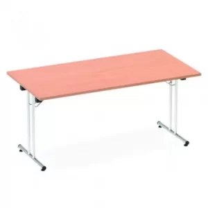 Image of Sonix Rectangular Chrome Leg Folding Meeting Table 1600x800mm Beech