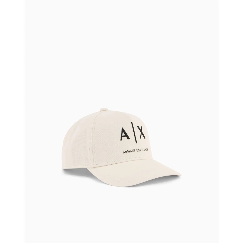Image of Armani Exchange BASEBALL HAT Cream/Blck Logo male Mens