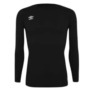 Image of Umbro Long Sleeve Crew Base Layer Top Mens - Black