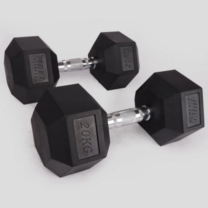 Image of Phoenix Fitness 20Kg Hexagonal Dumbbell Pair For Heavyweight Strength Workouts