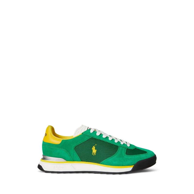 Image of Polo Ralph Lauren Mens Varick Low-Top Trainers Green/Yellow male 7 (41)