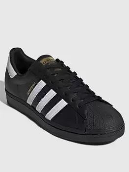 Image of adidas Originals Superstar Trainers - Black/White, Size 12, Men