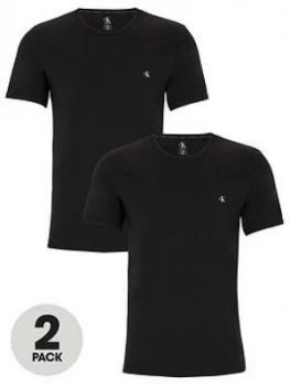 Image of Calvin Klein 2 Pack Shortsleeve T-Shirt - Black, Size S, Men