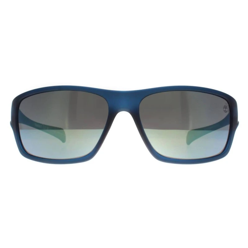 Image of Timberland Timberland Men Wrap Matte Blue Smoke Polarized TB00017 Sunglasses Blue One Size Male 889214505088