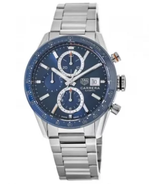 Image of Tag Heuer Carrera Calibre 16 Chronograph Blue Dial Steel Mens Watch CBM2112.BA0651 CBM2112.BA0651