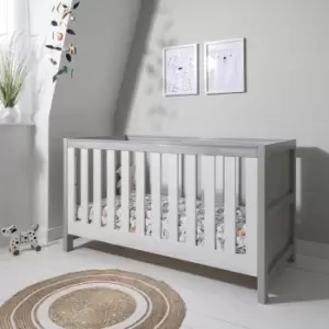 Image of White and Grey Convertible 3 in 1 Cot Bed - Modena - Tutti Bambini
