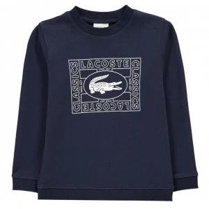 Image of Lacoste Box Logo Sweatshirt - Navy 166
