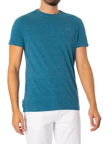 Image of Superdry Vintage Logo T-Shirt Alaskan Blue Marl M