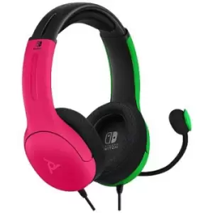 Image of PDP 500-162-PKGR-EU Gaming Over-ear headset Corded (1075100) Pink, Green Microphone noise cancelling