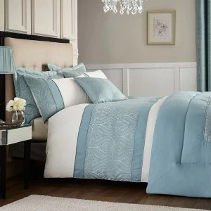 Image of Catherine Lansfield Ornate Jacquard Duck Egg Bed Set - Single