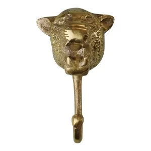 Image of Gold Metal Leopard Wall Hook