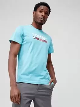 Image of Tommy Jeans Corp Logo T-Shirt - Blue, Crest Size M Men
