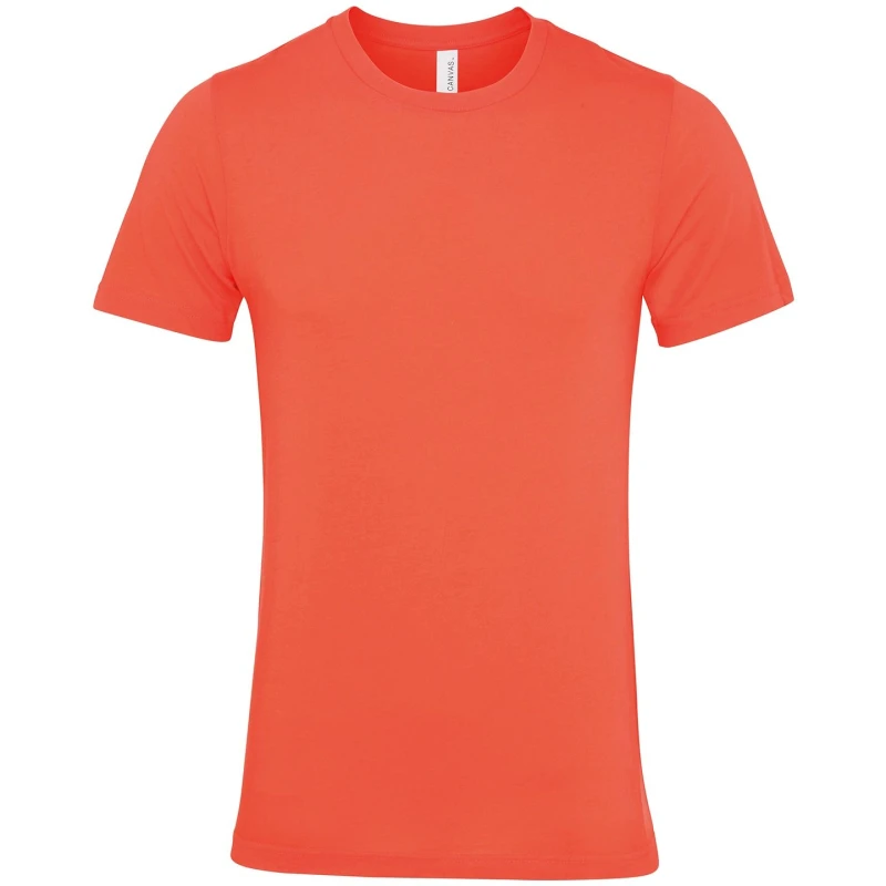 Image of Bella + Canvas Mens Jersey Crew Neck T-Shirt in Coral Size: XS Coral Male XS