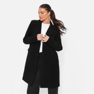 Image of I Saw It First Faux Wool Lined Formal Coat - Black