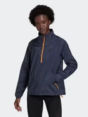 Image of adidas Run Fast Half-zip Jacket, Blue Size M Women