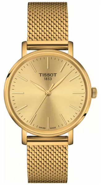 Image of Tissot T1432103302100 Everytime Lady Gold Dial Gold Watch
