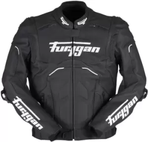 Image of Furygan Raptor Evo 2 Motorcycle Leather Jacket, black-white, Size L, black-white, Size L