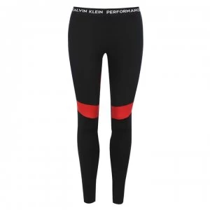 Image of Calvin Klein Performance Logo Leggings - CK BLACK/SAMBA