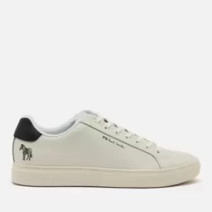 Image of Paul Smith Mens Rex Zebra Leather Low Top Trainers - White - UK 7