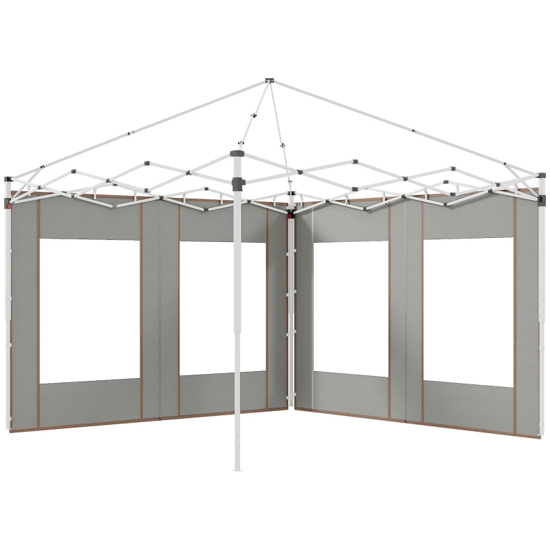 Image of Outsunny 3x3(m) or 3x6m Pop Up Gazebo Side Panels with Windows Grey - Outsunny 5056725502027
