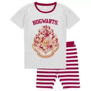 Image of Harry Potter Womens/Ladies Hogwarts Crest Short Pyjama Set (M) (Red)