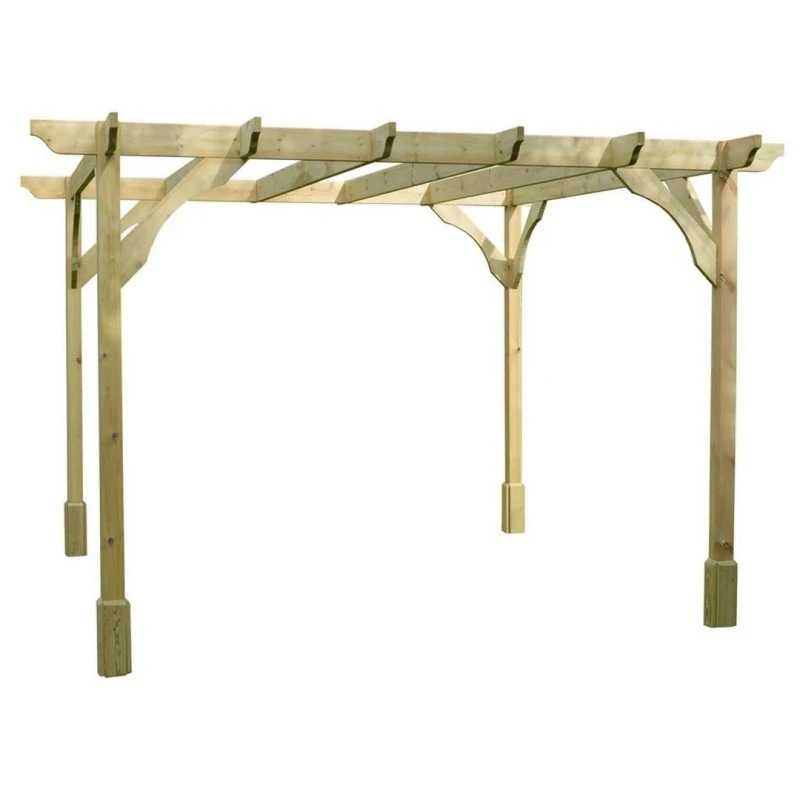 Image of Rutland County Garden Furniture Ltd Premium Pergola - Wood - L300 x W300 x H270cm - Light Green Light Green Unisex