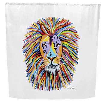 Image of Lewis McZoo Lion Shower Curtain Water Resistant Bathroom Steven Brown - Croydex