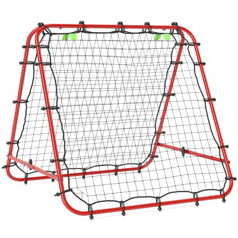 Image of HOMCOM Rebounder Net Football Target Goal with Adjustable Angles, Red, Red A60-003V00RD