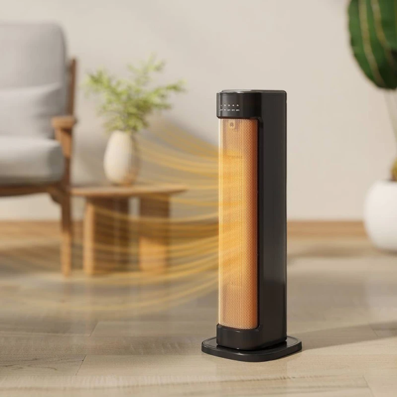 Image of HOMCOM Ceramic Electric Heater, 2000W Space Heater with Timer in Black Unisex