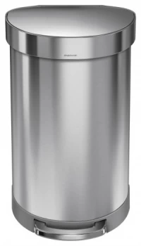 Image of simplehuman 45 Litre Stainless Steel Semi Round Pedal Bin