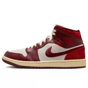 Image of Jordan Wmns Air Jordan 1 Mid Se, Team Red/University Red-Sail-Muslin, size: 3+, Female, Trainers, DZ2820-601