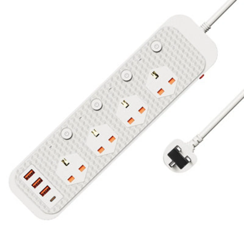 Image of VonHaus 2M Extension Lead with USB Ports White unisex 2m