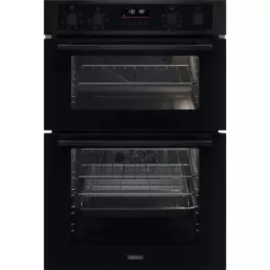 Image of Zanussi Series 40 AirFry ZKCNA7KN Built In Electric Double Oven - Black - A Rated
