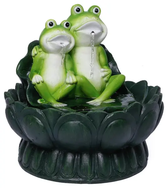 Image of Streetwize Garden Streewize Garden Two Frogs On A Lily Pad Solar Water Feature