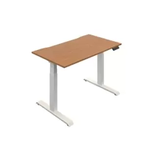 Image of Okoform Dual Motor Sit/Stand Heated Desk 1400x800x645-1305mm Nova Oak/White KF846178