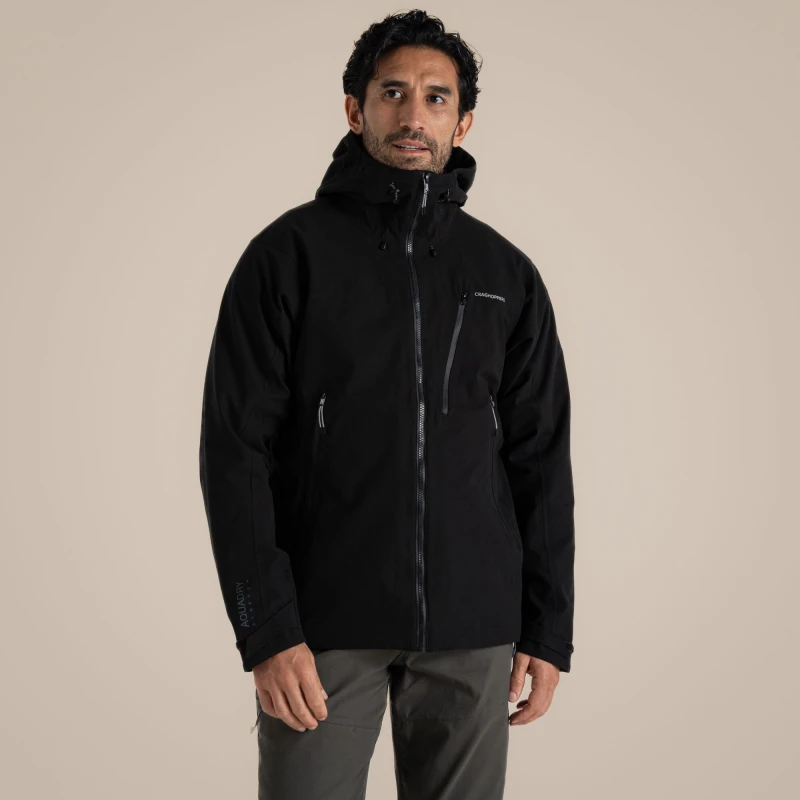 Image of Craghoppers Craghoppers Men Dynamic Pro Stretch Waterproof Breathable Jacket in Black Size: Small Black S Male 5063260096270