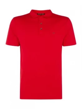 Image of Mens Michael Kors Slim Fit Sleek Polo Shirt Red