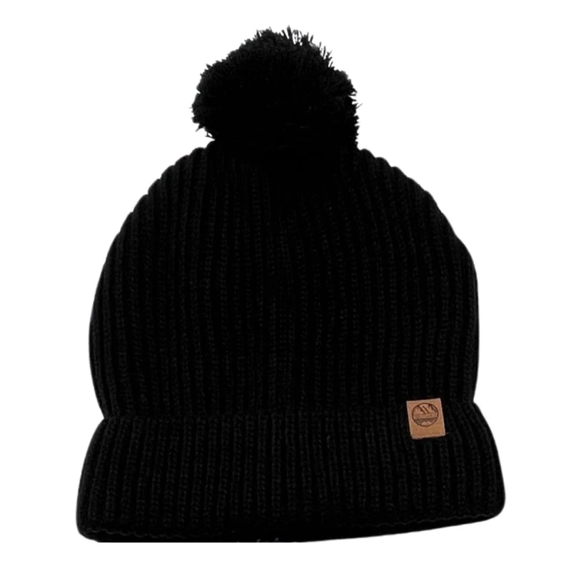 Image of Six Peaks Mens Pom Pom Beanie in Black Male One Size