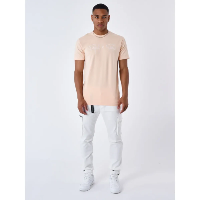 Image of Project X Paris project basic logo embroidery t-shirt Project X Paris Rose Male S