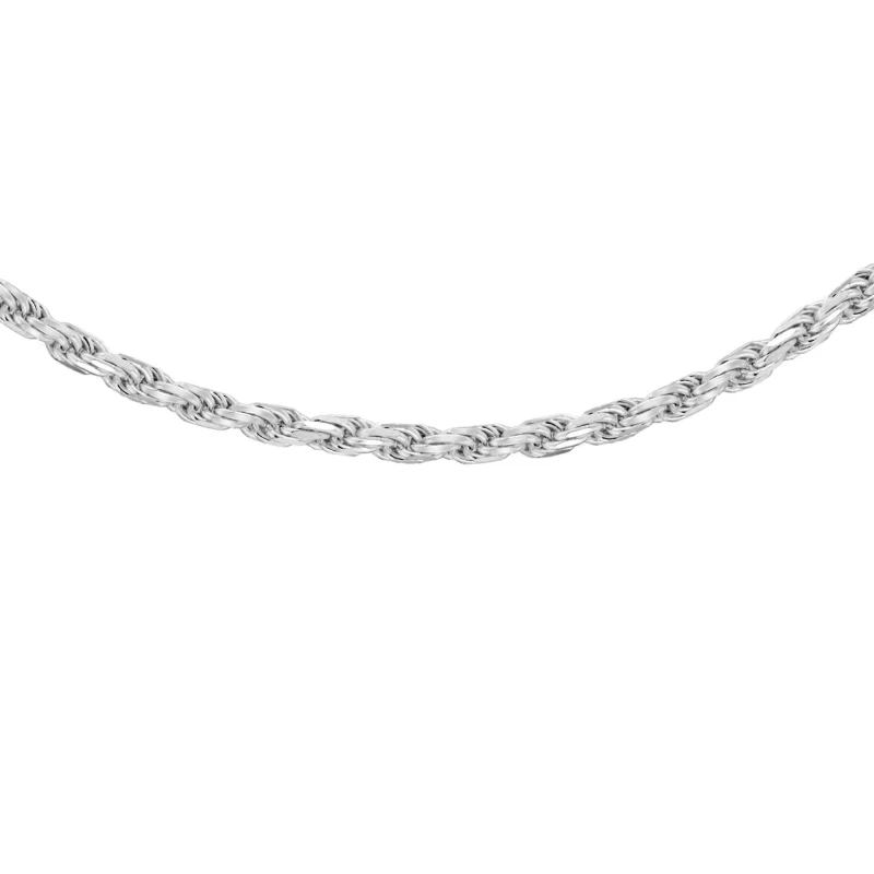 Image of Be You Sterling Silver Diamond Cut Rope Chain Sterling Silver unisex 20inch