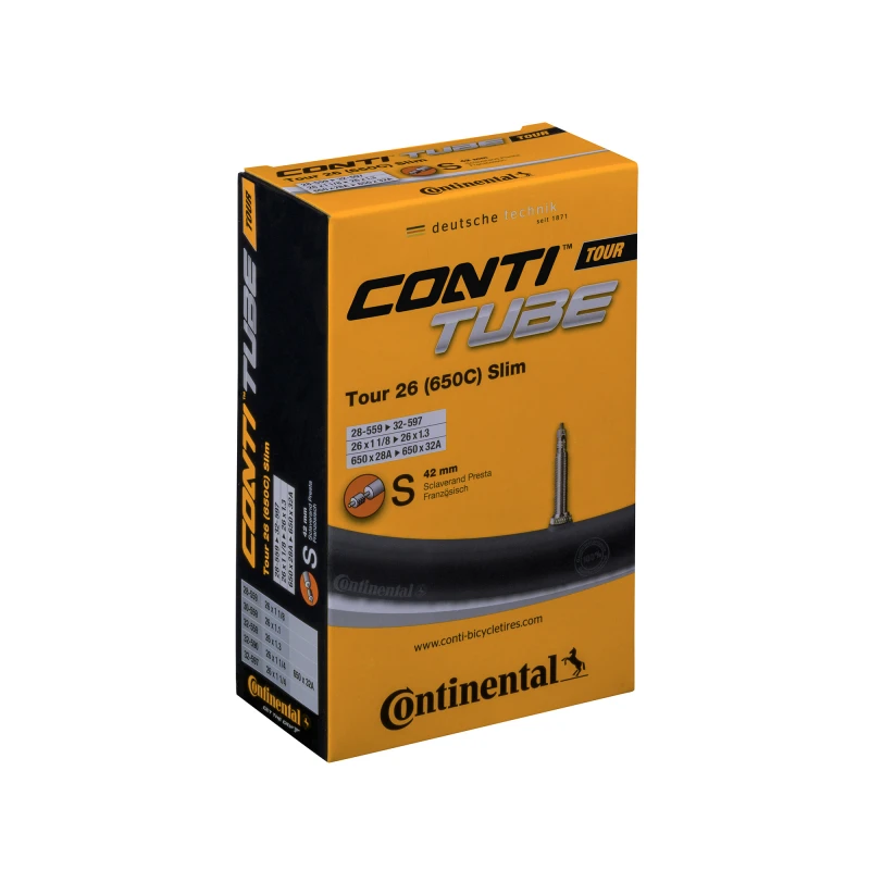 Image of Continental Continental Tour Tube - Presta 42mm Valve: Black 26x1.3-1.75" Tuctourp42 70007-0181521