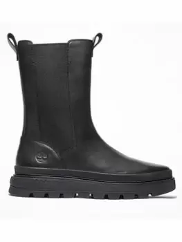 Image of Timberland Timberland Ray City Combat Chelsea Calf Boots, Black, Size 4, Women
