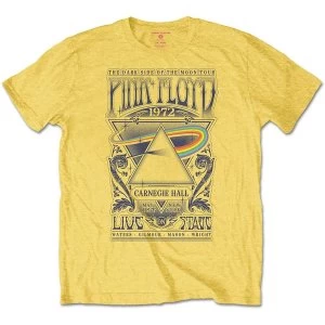 Image of Pink Floyd - Carnegie Hall Poster Unisex Large T-Shirt - Yellow