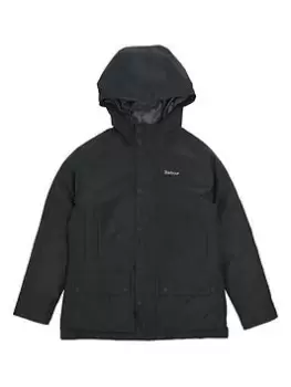 Image of Barbour Boys Hooded Beaufort Showerproof Jacket - Black