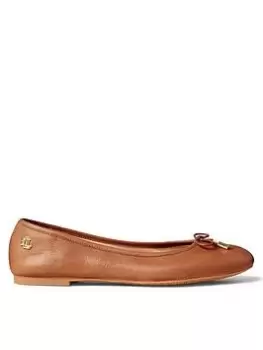 Image of Lauren by Ralph Lauren Jayna Flat Shoes - Tan, Size It/Eu 37 = UK 4, Women
