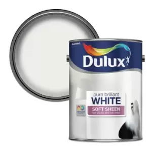 Image of Dulux Pure Brilliant White Soft Sheen Emulsion Paint 5L